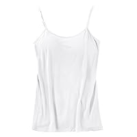 Women's Tank Top with Shelf Bra Adjustable Spaghetti Strap Camisole Basic Cami Tanks Summer Solid Color Cropped Going Out Top
