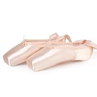 Satin Ballet Shoes Women Pink Ballerinas for Children Dance Shoes with Sewn Ribbon Rubber Toe-Cap Girls Leather Sole