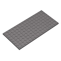 Classic Dark Gray Plates Bulk, Dark Gray Plate 8x16, Building Plates Flat 20 Pcs, Compatible with Lego Parts and Pieces: 8x16 Dark Gray Plates(Color: Dark Gray)