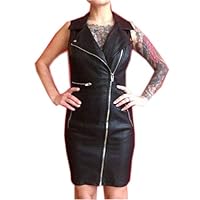 Women Leather Dress Lambskin Celebrity Vintage Leather Dress Made to Order