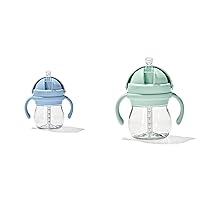 OXO Tot Transitions 6 oz Straw Cups with Removable Handles Bundle - Dusk and Opal