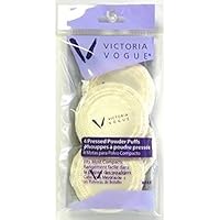 Victoria Vogue, Round Puff Pressed Powder Puff, 4 ea, 4 Count (SG_B00GHQBX2U_US)
