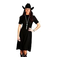 Stetson Western Dress Womens S/S Twill Zip Black 11-057-0592-0104 BL