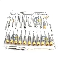 G.S Premium German Grade Set of 34 PC Oral Dental EXTRACTING Elevators Forceps ! Needle Holder Instrument KIT Set Best Quality