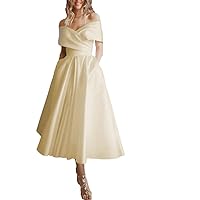 Little White Dresses Wedding Dresses A-Line Off Shoulder Cap Women's Clothing 2023 LY021