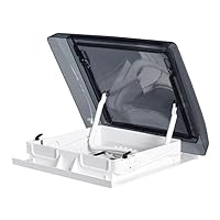 MAXXAIR SKYMAXX ‎00-97110 Skylight LX Plus - Thin ROOF Manual Lift lid with 4 Open Positions - White Interior Frame with LED Lighting