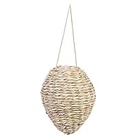 Evergreen Hanging Wasp Nest Outdoor Decoy | 10 inches Wasp Deterrent | Fake Wasp Nest for Home, Patio, Garden | Made of Woven Reed and Rope