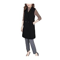 Women's Korean Split Long Vest Spring Elegant Black Sleeveless Jacket Female Solid Cardigan Waistcoat