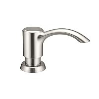 Soap Dispenser for Kitchen Sink Brushed Nickel Stainless Steel with 17 OZ Built in Sink Soap Dispenser Refill from Top (Brushed Nickel)