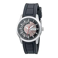 Aureole Men's Watch, Black, Case Width: 1.5 inches (3.9 cm), Case Thickness: 0.5 inches (1.3 cm)