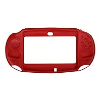 OSTENT Protective Silicone Soft Case Cover Pouch Skin for Sony PS Vita PSV PCH-2000 - Color Red