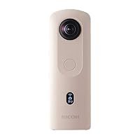 Theta SC2 BEIGE 360°Camera 4K Video with Image Stabilization High Image Quality High-Speed Data Transfer Beautiful Portrait Shooting with Face Detection Thin & Lightweight For iPhone, Android