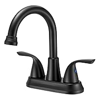 PHICHI Matte Black 4 Inch Centerset Bathroom Faucet 2 Handle, 3 Hole Lead-Free Sink Faucets for Bath Vanity Fixtures (Not Include Hot & Cold Water Lines)