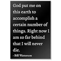 God Put me on This Earth to Accomplish a CER... - Bill Watterson Quotes Fridge Magnet, Black