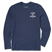 Life is Good Mens Long Sleeve Crusher Relaxed Dogs Darkest Blue
