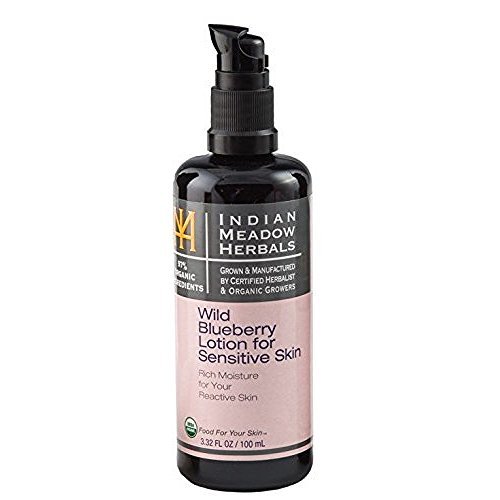 Indian Meadow Herbals Wild blueberry lotion for sensitive skin USDA Certified 3.32floz/100ml