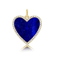 Beautiful Heart Lapis Lazuli Diamond 925 Sterling Silver Charm Pendant,Designer Heart Silver Diamond Charm,Handmade Pendant Jewelry,Gift
