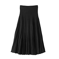 Women Korean Casual Cashmere Skirt Solid Ankle-Length Harajuku Black Skirt