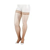 Naturally Sheer 2101ag 20-30mmhg Thigh-High Open Toe Compression Stockings,Beige,2 (II) Regular