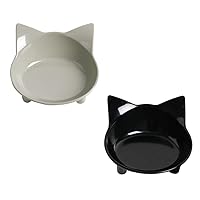 Skrtuan Cat Bowl Cat Food Bowls Non Slip Dog Dish Pet Food Bowls Shallow Cat Water Bowl Cat Feeding Wide Bowls to Stress Relief of Whisker Fatigue Pet Bowl of Dogs Cats Rabbits Puppy(2 Pack)