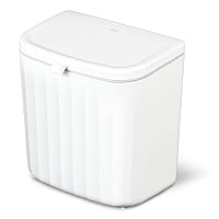 Glad Roomate Under Counter Trash Can | Space Saving Waste Bin for Kitchen Cabinet, Bathroom or Office | Dual Lid for Ease of Opening, 7 Liter, White