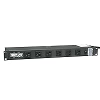 Tripp Lite 12-Outlet Rackmount PDU Power Strip, Six Front & Six Rear Facing Outlets, 20A, 120V, 15ft Cord with L5-20P Plug, Horizontal 1U Rack Mount, Lifetime Manufacturer's Warranty (RS-1215-20T)