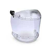 Sellstrom Dual Crown Safety Face Shield with Universal Hard Hat Slot Adapter (Hard Hat Not Included), Clear Tint, Uncoated, Clear, S38510