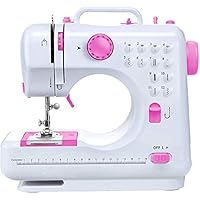 Mini Sewing Machine for Beginner, Portable Sewing Machine, 12 Built-in Stitches Small Sewing Machine Double Threads and Two Speed Multi-function Mending Machine with Foot Pedal for Kids, Women