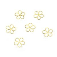 50pcs Adabele Raw Brass Flower Floral Component Connector Link Earring Findings 15mm Beading Connector Link No Plated/Coated for Jewelry Craft Making CX-B8
