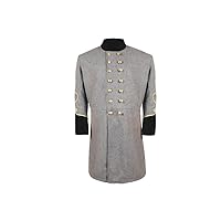 US Civil War Men's Double Breast Gray Frock Coat with Solid Cuff & Collar - Braid 2