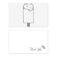 Black Outline Sesame Ice Cream Popsicles Thank You Card Birthday Paper Greeting Wedding Appreciation