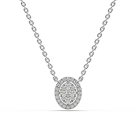 Moissaniet D Color Round Cut 1.42TCW VVS1 Diamond 925 Sterling Silver HAlo Oval Shape Pendants For Her