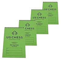 US Chess Federation Commemorative Spiral Chess Scorebook - Green - (120 Moves/Game) (4 Pack)