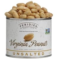 FERIDIES Super Extra Large Unsalted Virginia Peanuts - 9oz Can