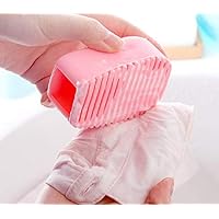 2 Pcs Silicone Laundry Wash Board Candy Color Non-slip Mini Washboard Scrubbing Brush Handheld Cleaning tool