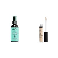 NYX PROFESSIONAL MAKEUP Makeup Setting Spray - Dewy Finish, Long-Lasting Vegan Formula (Packaging May Vary) & HD Studio Photogenic Concealer Wand, Medium Coverage - Fair