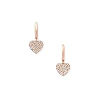 Kate Spade New York Yours Truly Pave Heart Drop Earrings, rose gold, Medium