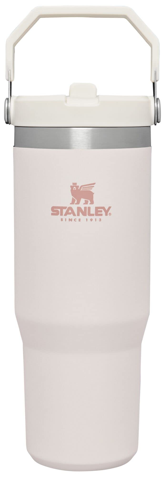 Stanley IceFlow Stainless Steel Tumbler with Straw - Vacuum Insulated Water Bottle for Home, Office or Car - Reusable Cup with Straw Leakproof Flip - Cold for 12 Hrs or Iced for 2 Days (Rose Quartz)