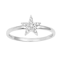 MOONEYE Star Ring! 925 Sterling Silver Moissanite Diamond Engagement Cluster Stackable Ring