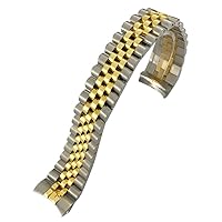 RAYESS 316L Stainless Steel 20mm Watch Strap for 36mm Rolex Datejust 116233 116234 Silver Golden Solid Metal Watchband