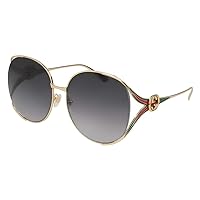 Gucci Oval Sunglasses GG0225S 001 Gold 63mm 0225