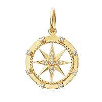 Compass Diamond 925 Sterling Silver Charm Pendant,Beautiful Designer Compass Silver Diamond Pendant,Handmade Pendant Jewelry,Gift