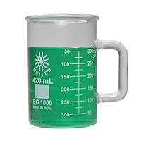 United Scientific™ Borosilicate Glass Beaker Mug | 420mL (14oz) Capacity | THC Molecule | 1 Each