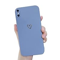 Ownest Compatible for iPhone Xs Max Case for Soft Liquid Silicone Gold Heart Pattern Slim Protective Shockproof Case for Women Girls for iPhone Xs Max Case-Navy Purple