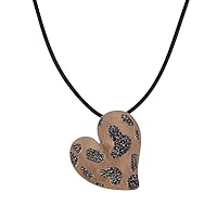 Stylish Short Leather Cord Necklace with Large Heart Pendant Adorned with Multiple Tiny Hearts – Fashionable, Elegant, and Unique Jewelry for Casual and Formal Occasions
