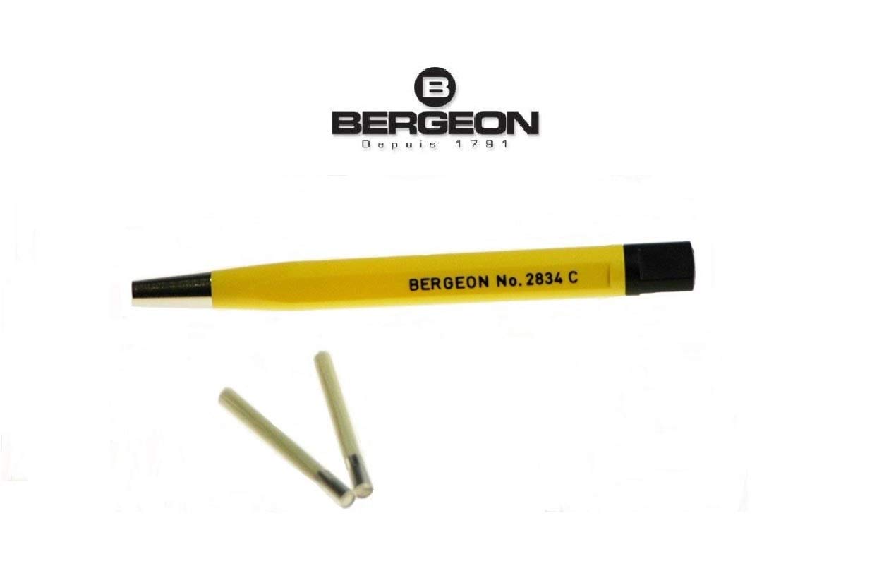 Bergeon Brushed Titanium, Steel, Gold Refinishing Pen for Watches Scratch Removal & 3 Refill Tips