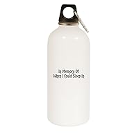 In Memory Of When I Could Sleep In - 20oz Stainless Steel Water Bottle with Carabiner, White