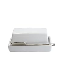 ZERO JAPAN BYK-12 WH Butter Dish with Knife, White, Approx. 5.7 x 3.5 x 2.4 inches (145 x 90 x 60 mm)