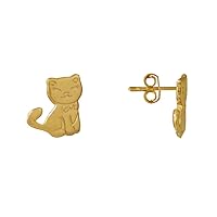 Gold Plated Earrings Little Cat