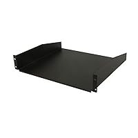 Monoprice 2U Supporting Tray 400mm Shelf for Cabinet, GSA Approved, 40lbs(18.1kg) Maximum Load Capacity, Designed to Fit in a Standard 19in Rack